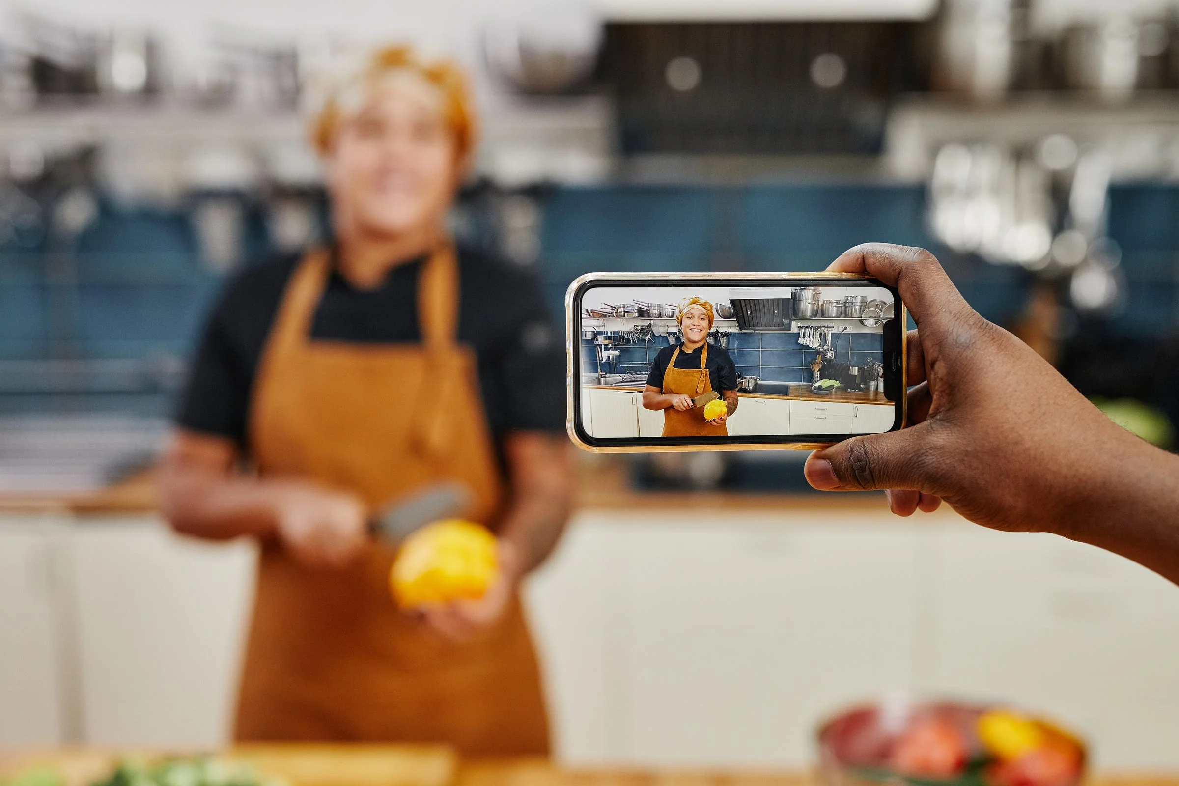 Chef plating a signature dish, the kind of authentic moment short video captures best